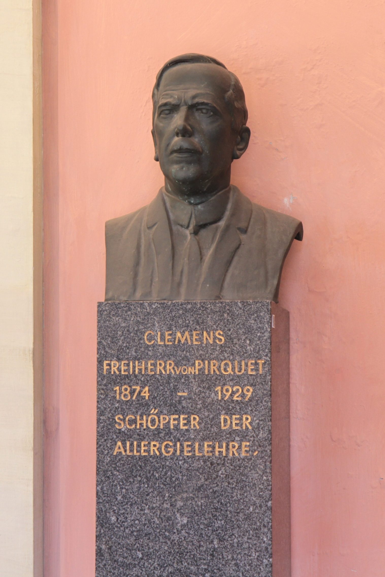 Clemens Pirquet von Cesenatico's bust, Medical monuments B, UNI Vienna (142).JPG